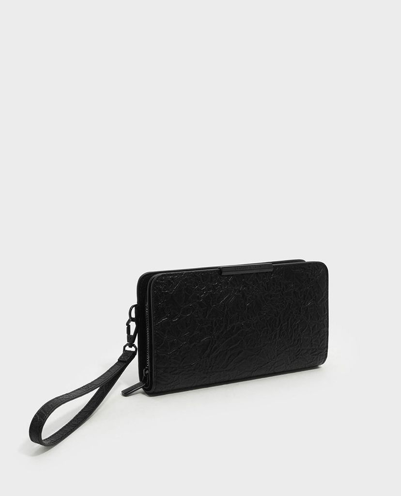 CHARLES & KEITH - Ví cầm tay dáng dài phối khóa zip Mini Long