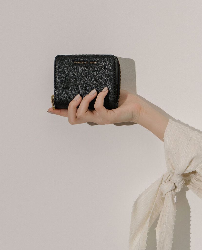 CHARLES & KEITH - Ví nữ mini dạng gập Small Zip Around