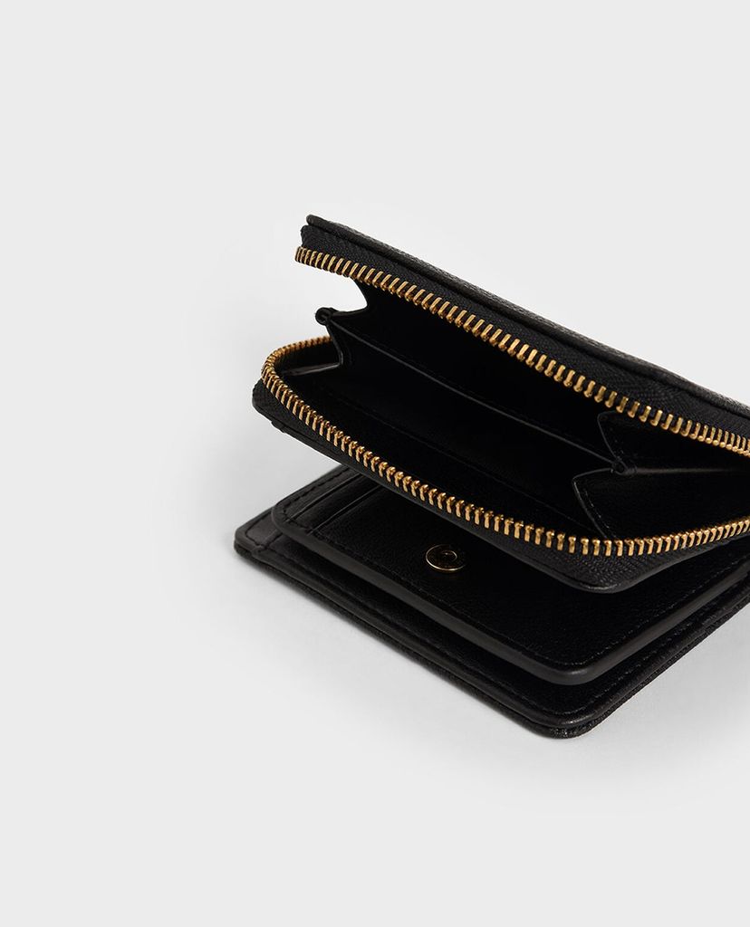 CHARLES & KEITH - Ví nữ mini dạng gập Small Zip Around