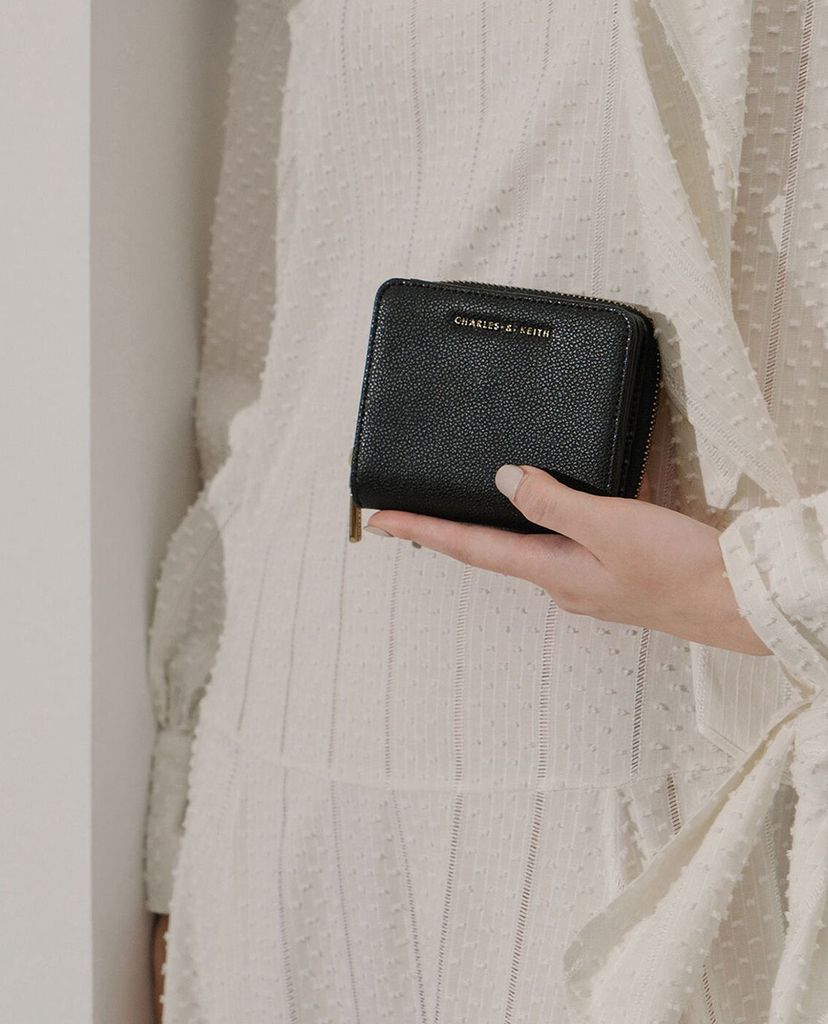 CHARLES & KEITH - Ví nữ mini dạng gập Small Zip Around