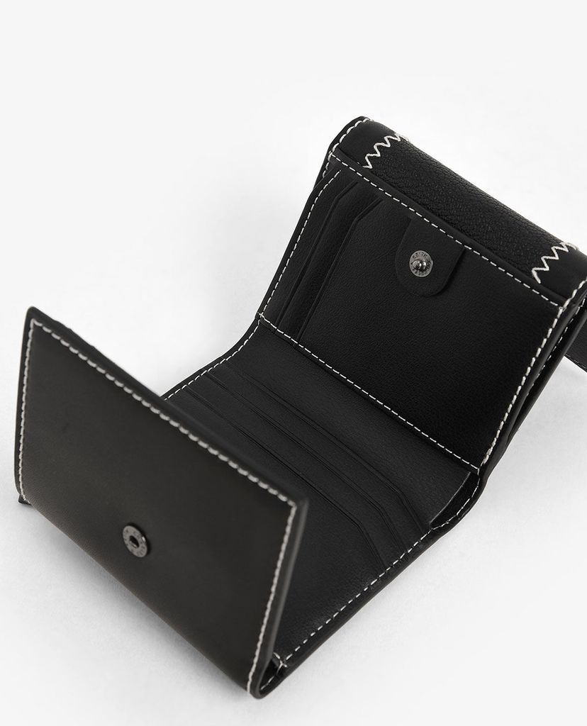 CHARLES & KEITH - Ví nữ dạng gập Stitch Trim Turn Lock