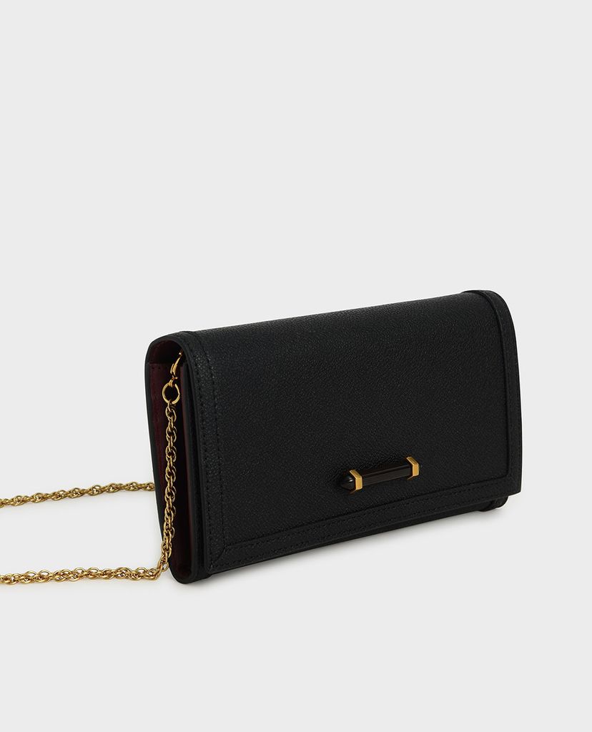 CHARLES & KEITH - Ví cầm tay dáng dài Stone Embellished Front Flap