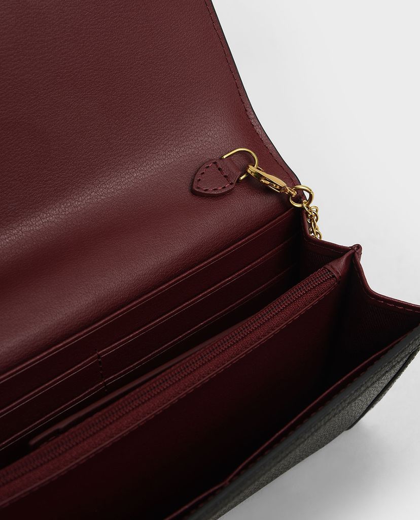 CHARLES & KEITH - Ví cầm tay dáng dài Stone Embellished Front Flap