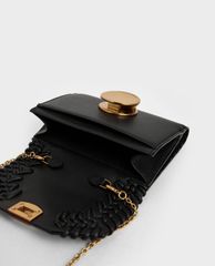 CHARLES & KEITH - Ví nữ mini dạng gập Stitch Trim