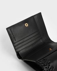 CHARLES & KEITH - Ví nữ mini dạng gập Stitch Trim
