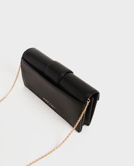 CHARLES & KEITH - Ví cầm tay nữ chữ nhật Metallic Buckle