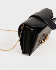 CHARLES & KEITH - Ví cầm tay nữ chữ nhật Metallic Buckle