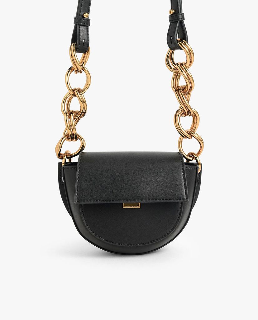 CHARLES & KEITH - Túi đeo chéo nữ hình bán nguyệt Mini Saddle