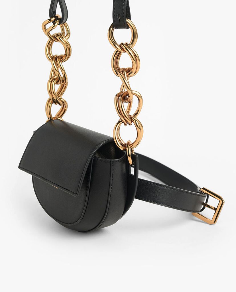 CHARLES & KEITH - Túi đeo chéo nữ hình bán nguyệt Mini Saddle