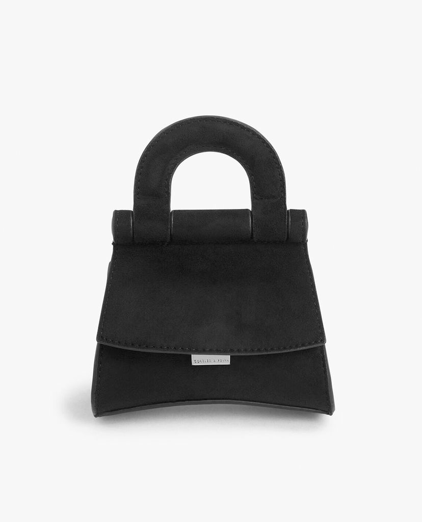 CHARLES & KEITH - Túi xách tay hình thang Mini Patent Top Handle