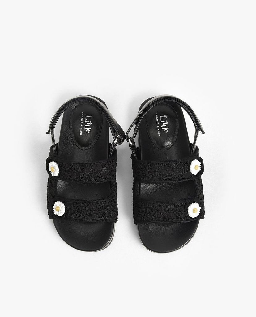 CHARLES & KEITH - Giày sandals trẻ em Flower Embellished