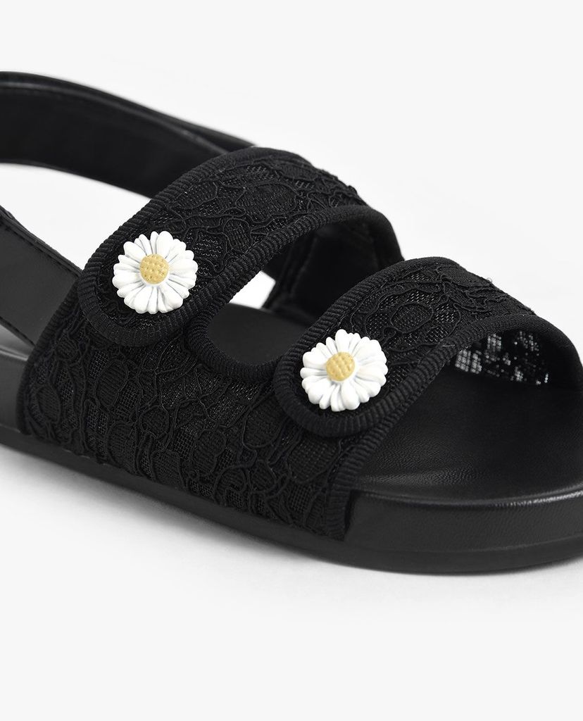 CHARLES & KEITH - Giày sandals trẻ em Flower Embellished