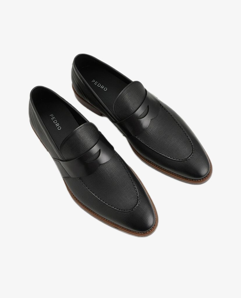 PEDRO - Giày tây nam Textured Penny Loafers