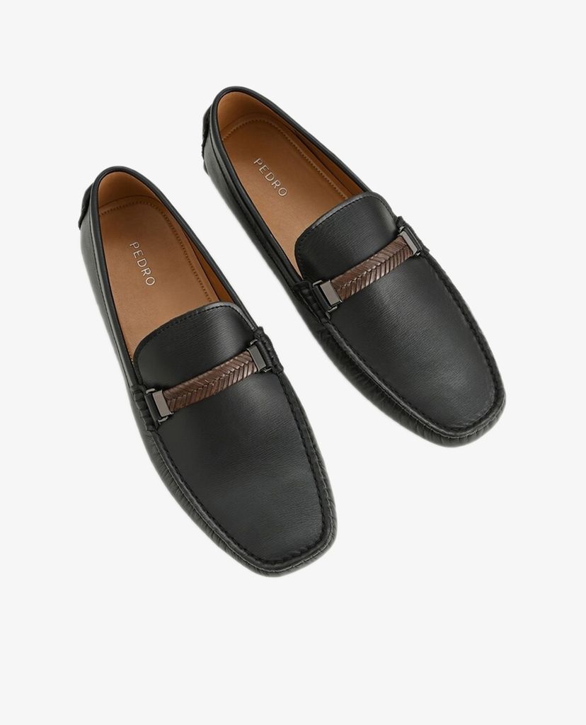 PEDRO - Giày lười nam Embossed Leather Moccasins