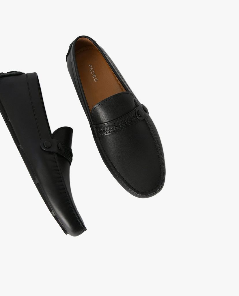 PEDRO - Giày lười nam mũi tròn Leather Moccasins