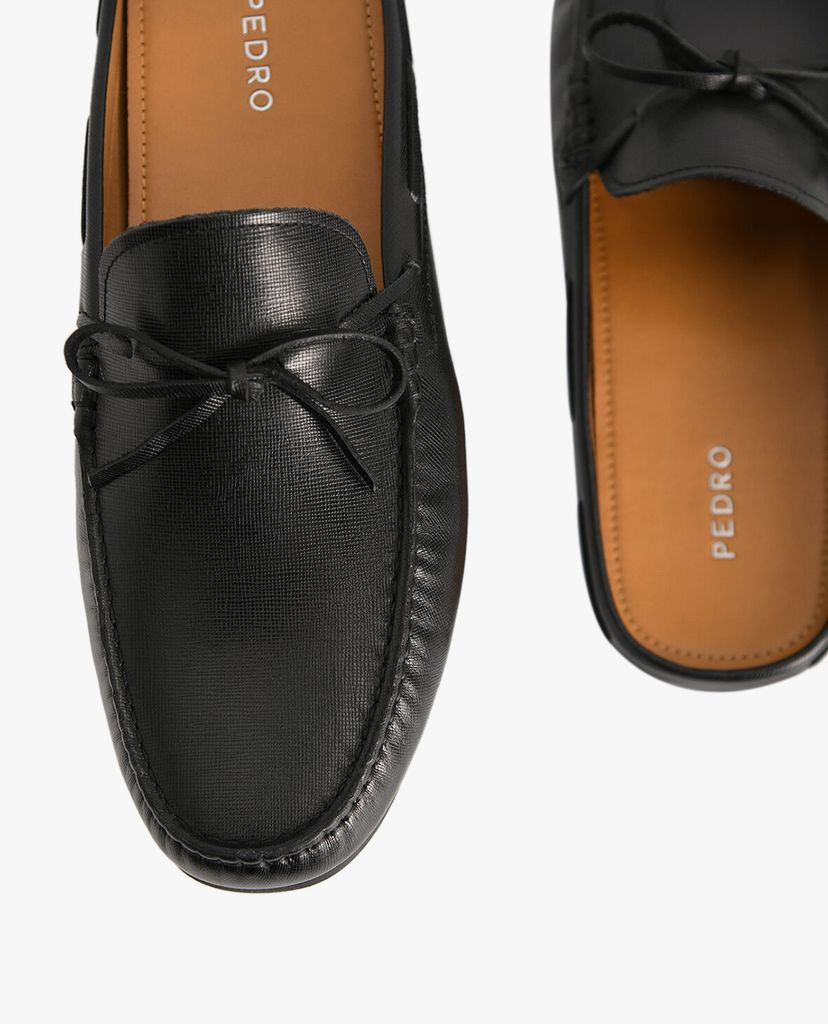 PEDRO - Giày lười nam hở gót Textured Leather Slip On