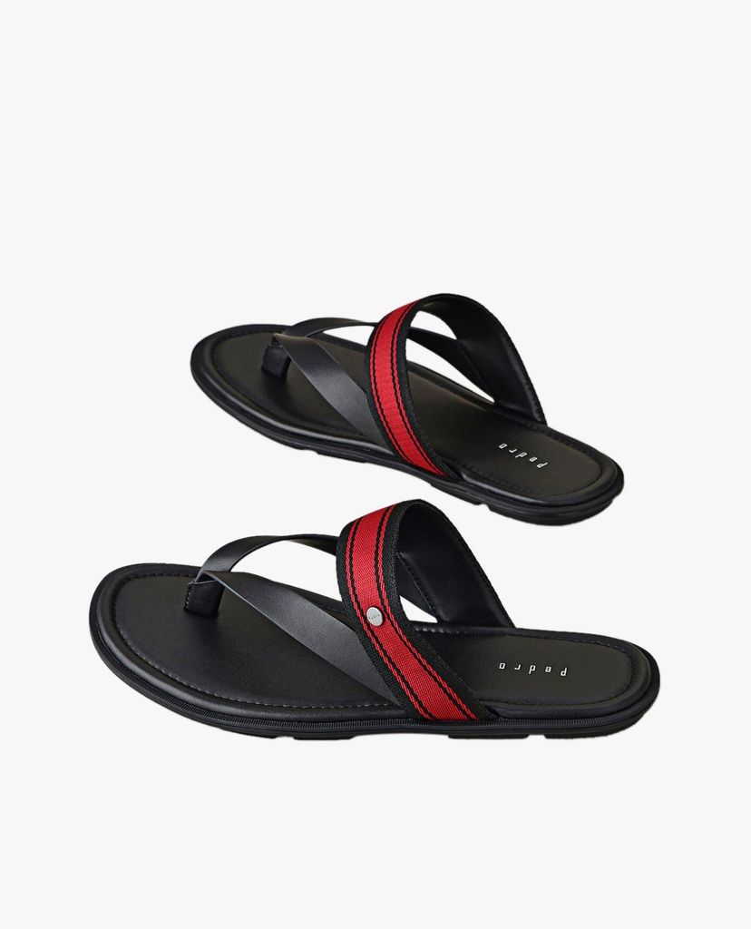 PEDRO - Giày sandal nam xỏ ngón phối quai ngang thời trang Stripe