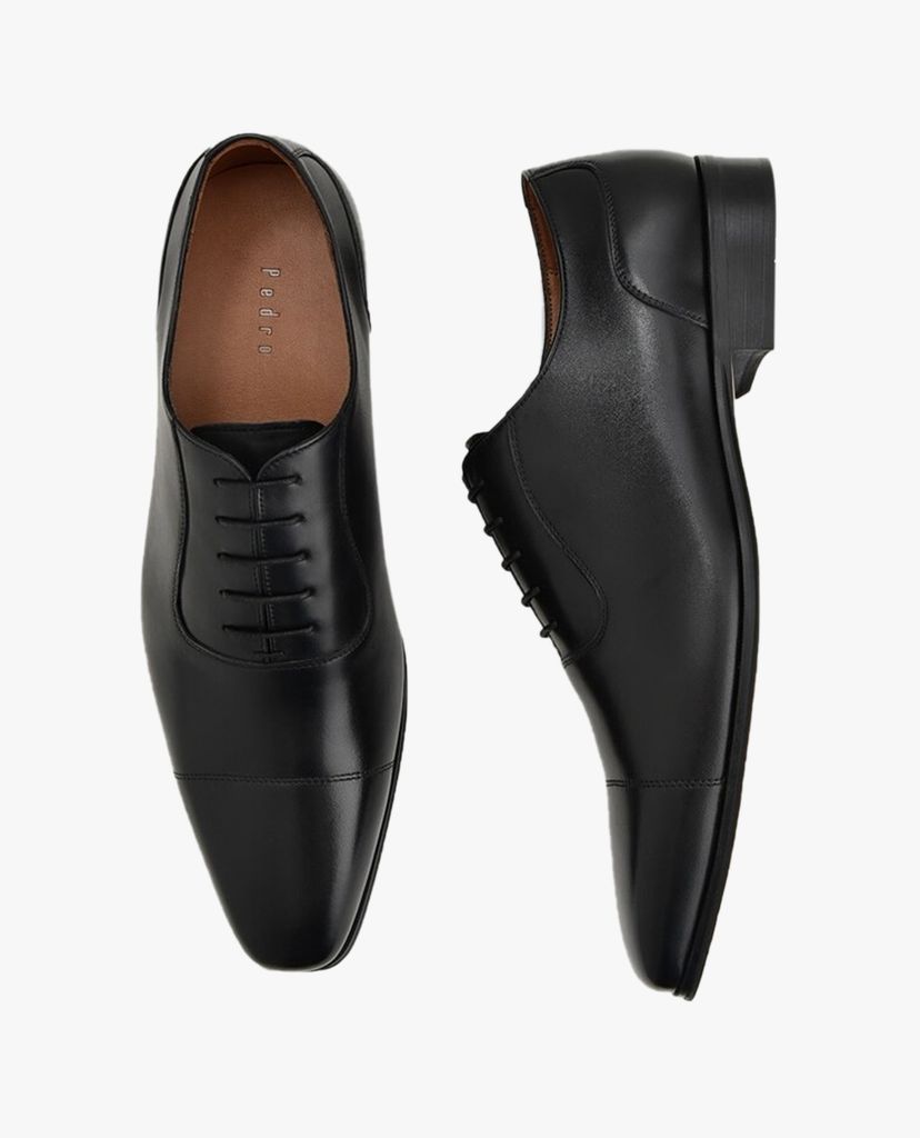 PEDRO - Giày oxford nam mũi nhọn Leather Cap Toe