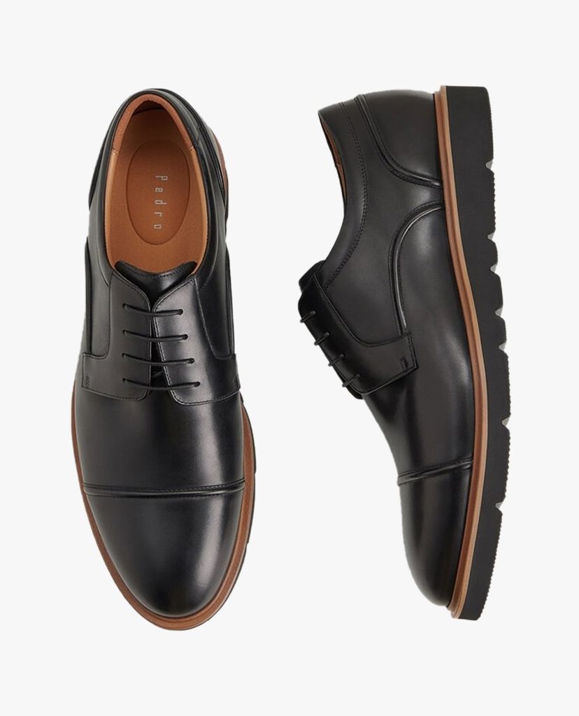 PEDRO - Giày tây nam phối dây Leather Cap Toe