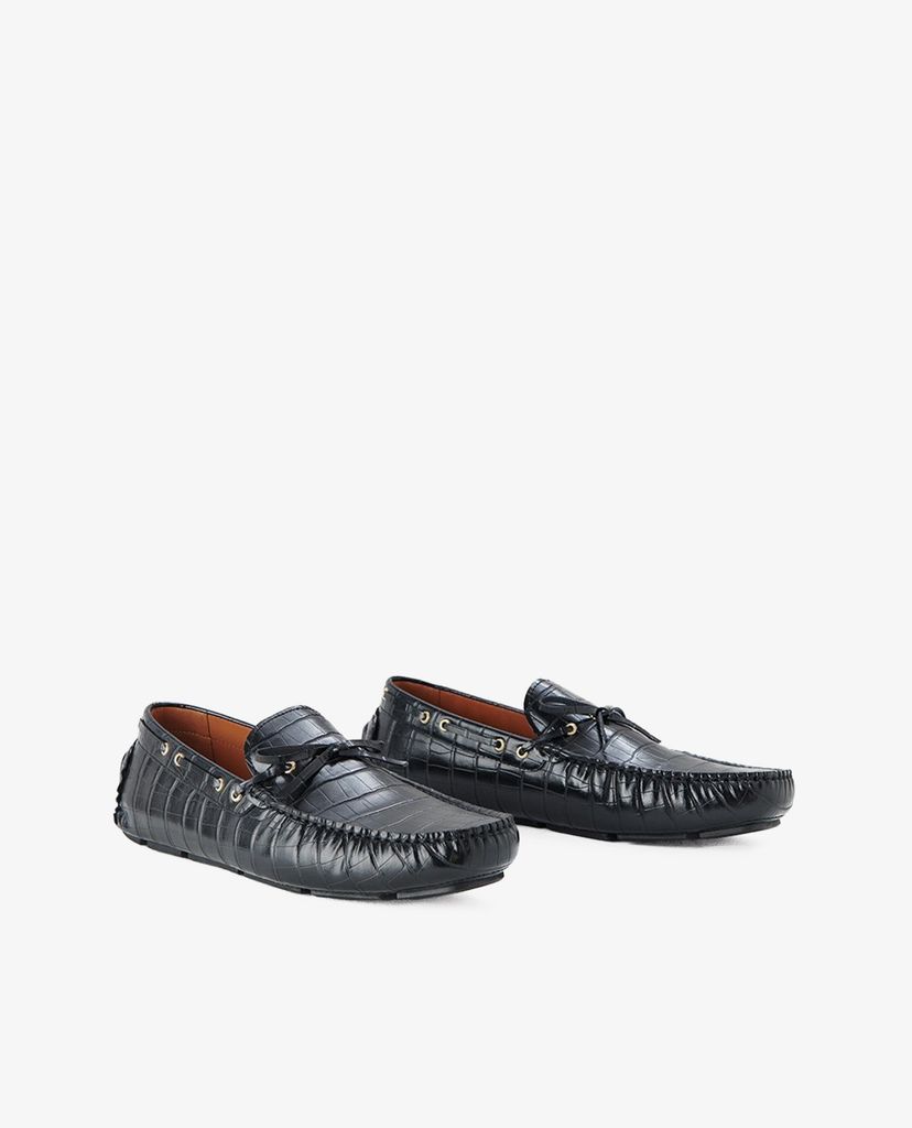 PEDRO - Giày lười nam Croc Effect Bow