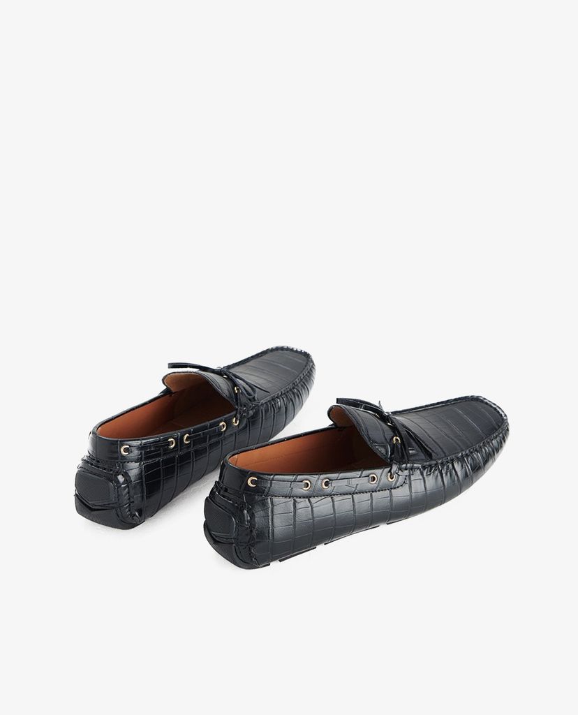 PEDRO - Giày lười nam Croc Effect Bow