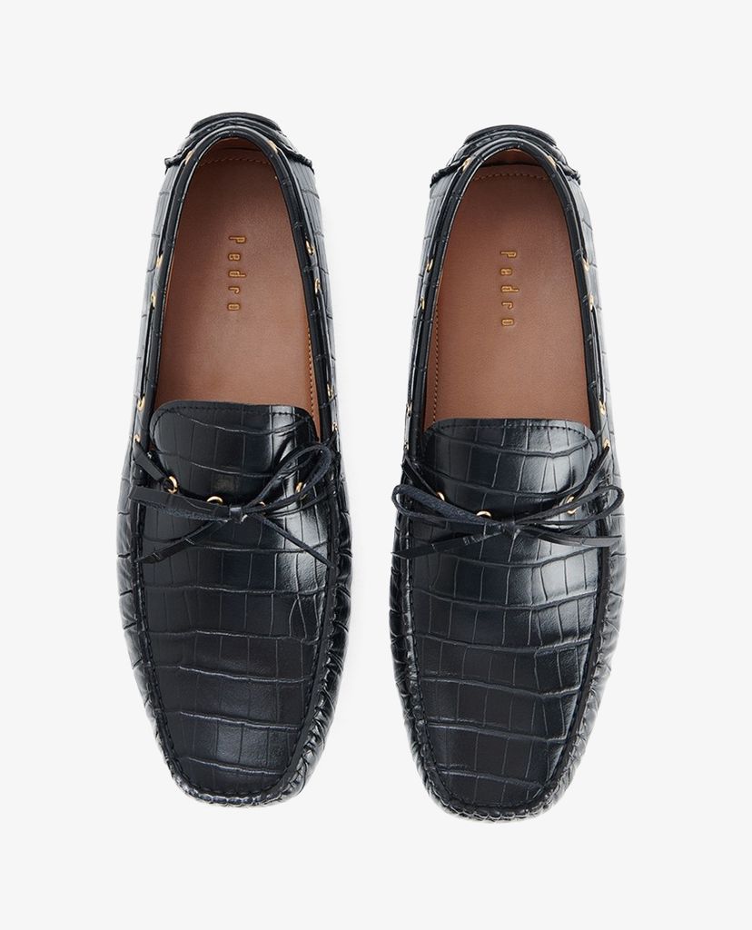 PEDRO - Giày lười nam Croc Effect Bow