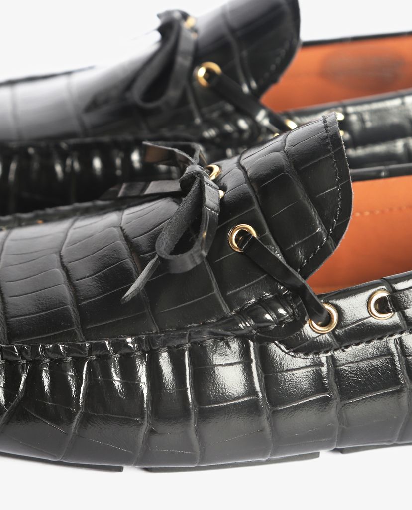 PEDRO - Giày lười nam Croc Effect Bow