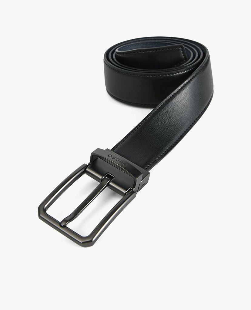 PEDRO - Thắt lưng nam da mặt kim loại Reversible Tang Leather