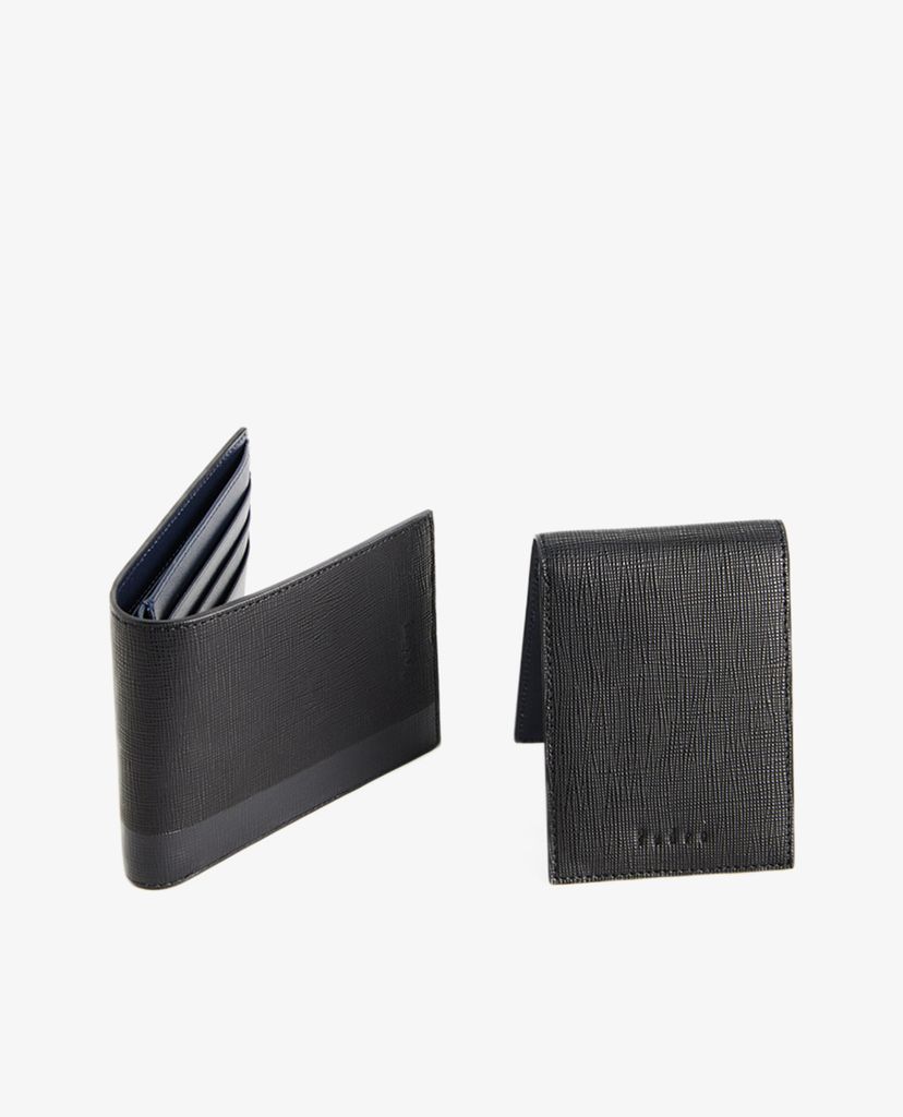 PEDRO - Ví nam dạng gập kẻ ngang Leather Bi Fold With Insert