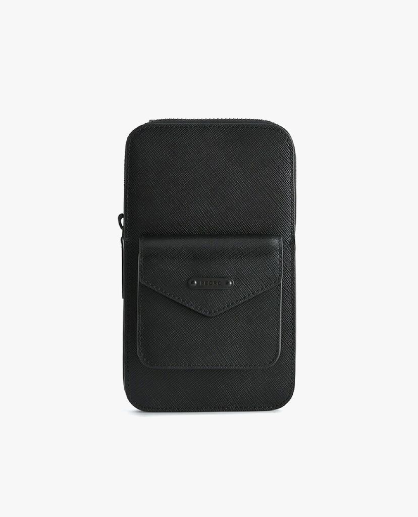 PEDRO - Ví nam chữ nhật Embossed Leather Phone Pouch