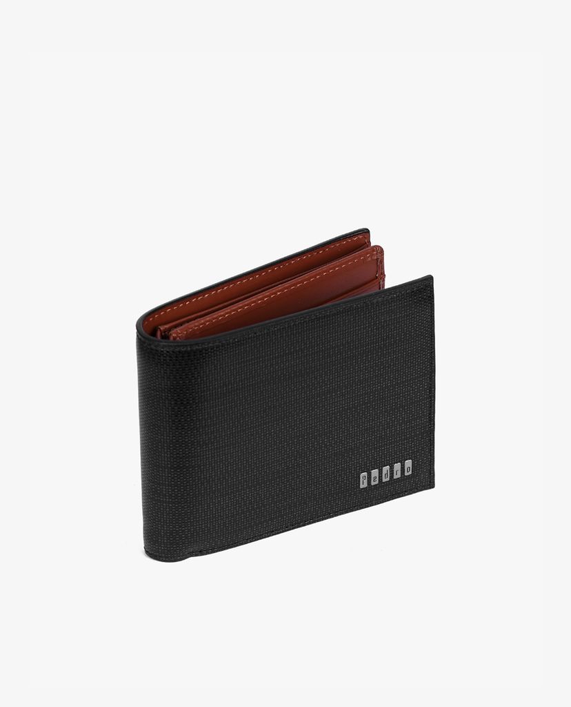 Ví nam da khắc chữ kim loại Embossed Bi Fold