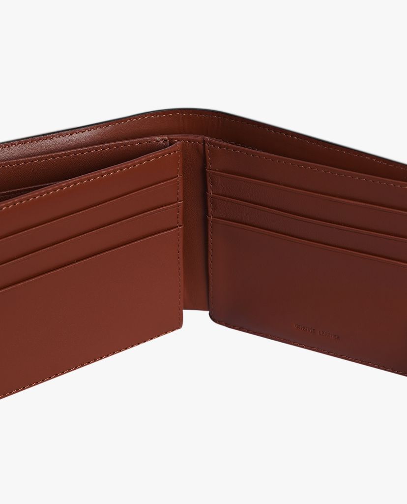 Ví nam da khắc chữ kim loại Embossed Bi Fold