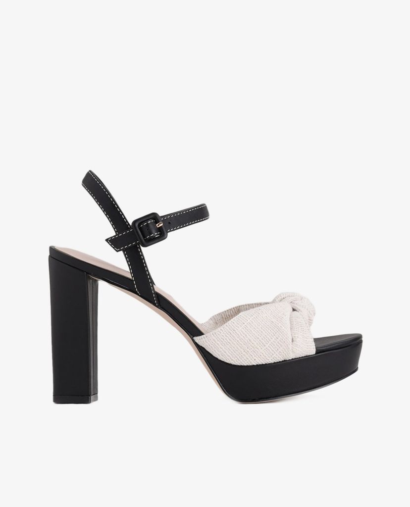 PEDRO - Giày sandals cao gót hở mũi đế vuông Knotted Leather Platform