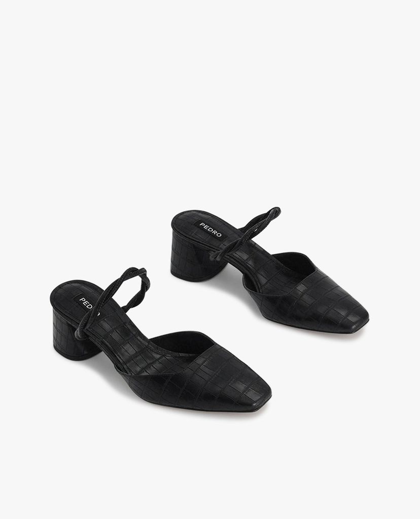 PEDRO - Giày cao gót mũi vuông Croc Effect Heeled
