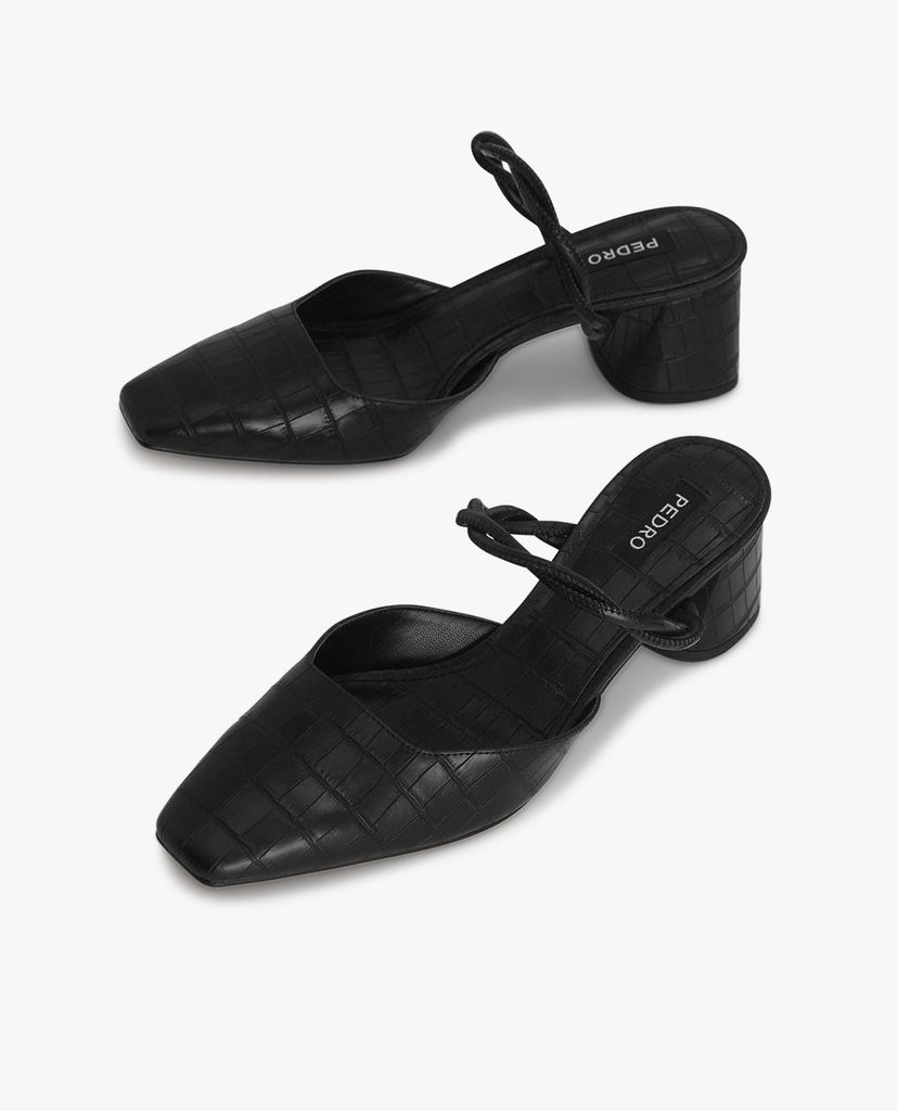 PEDRO - Giày cao gót mũi vuông Croc Effect Heeled