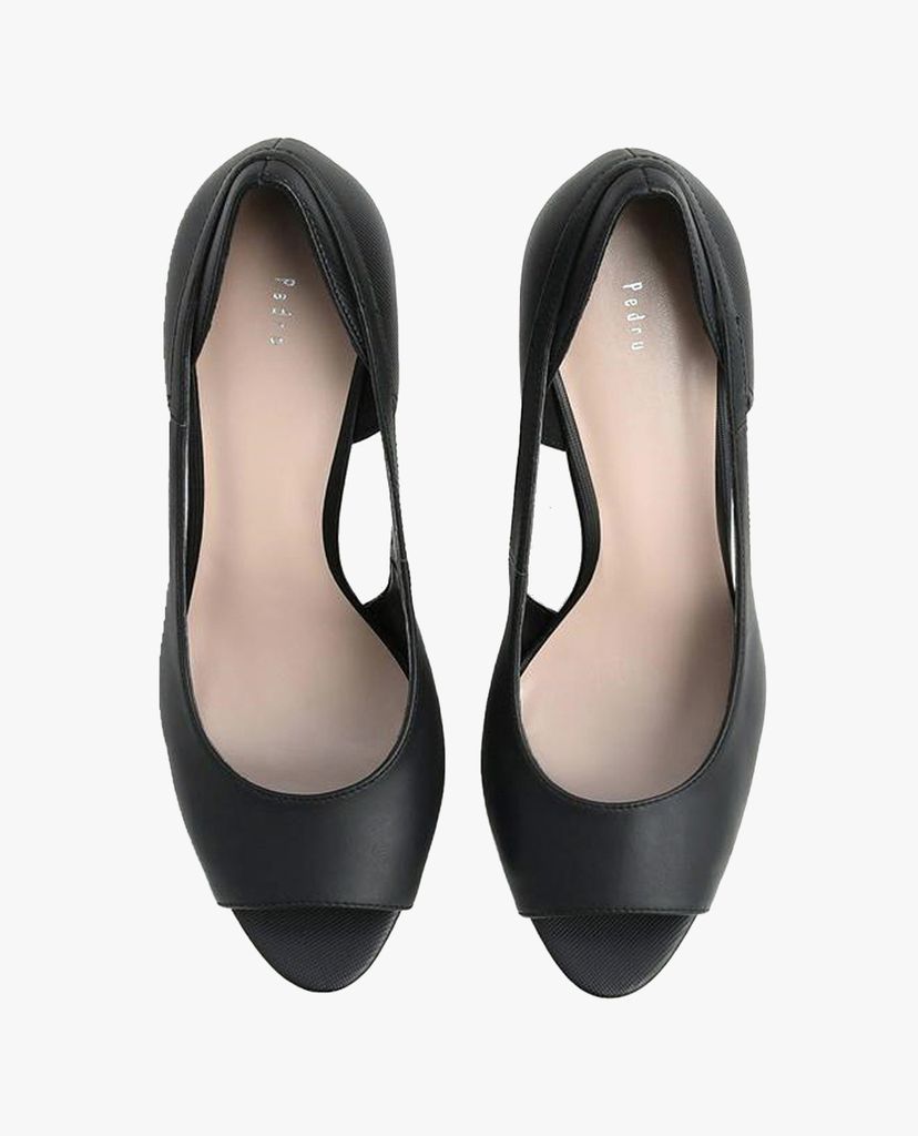 PEDRO - Giày cao gót Peep Toe Leather Platform Pumps