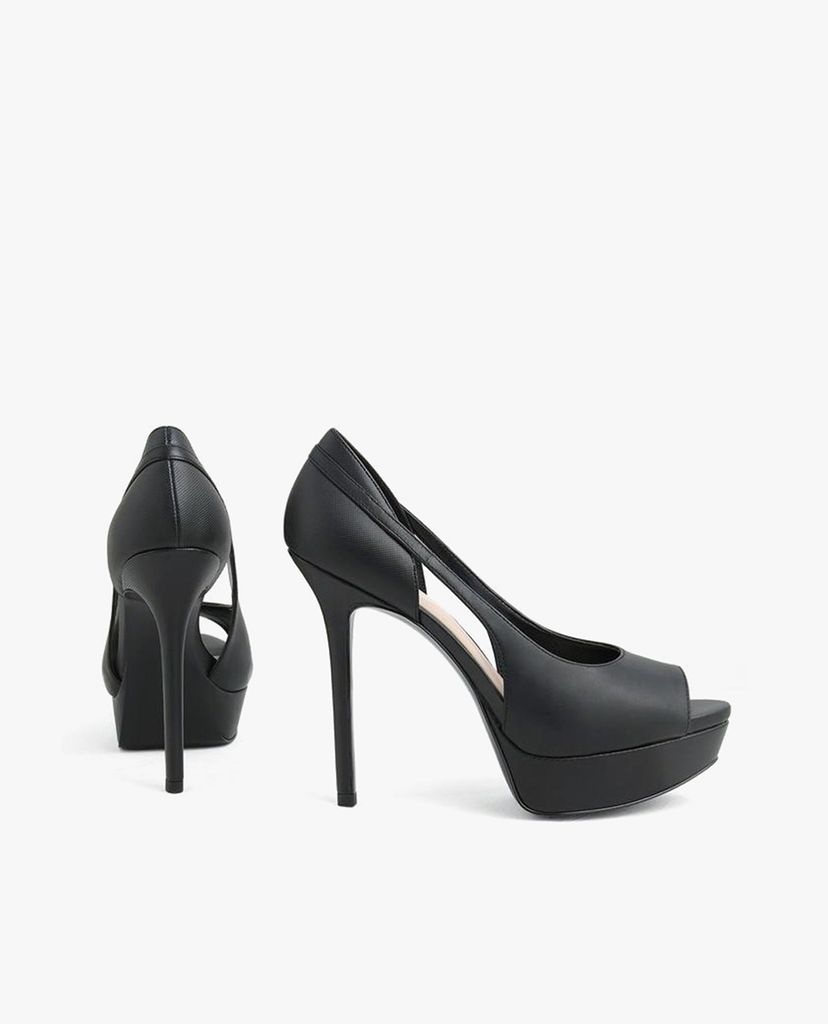 PEDRO - Giày cao gót Peep Toe Leather Platform Pumps