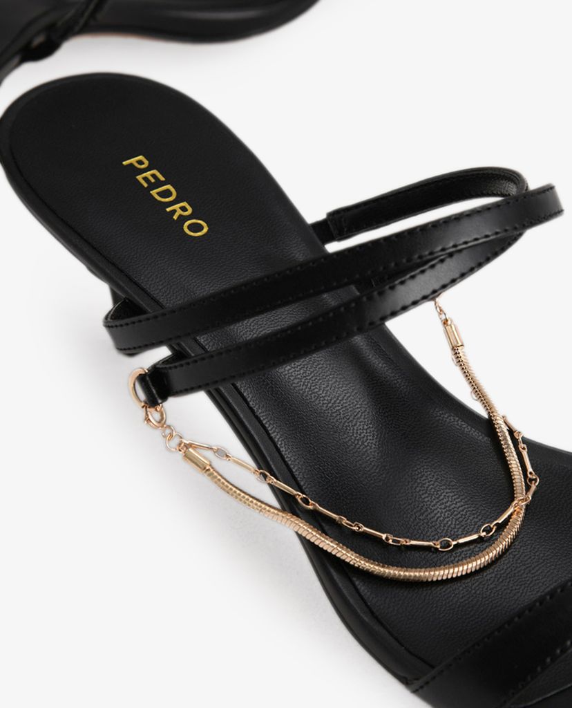PEDRO - Giày sandals cao gót Gold Chain Strappy