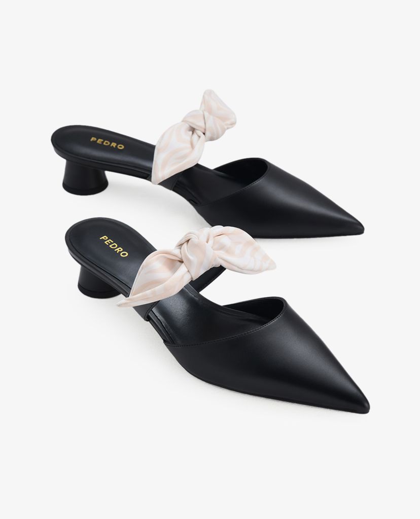 PEDRO - Giày cao gót mũi nhọn hở gót Knotted Pointed Toe Mules