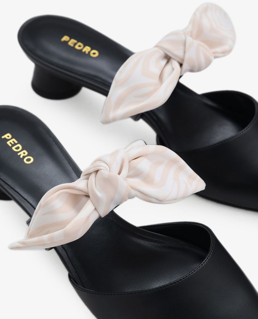 PEDRO - Giày cao gót mũi nhọn hở gót Knotted Pointed Toe Mules