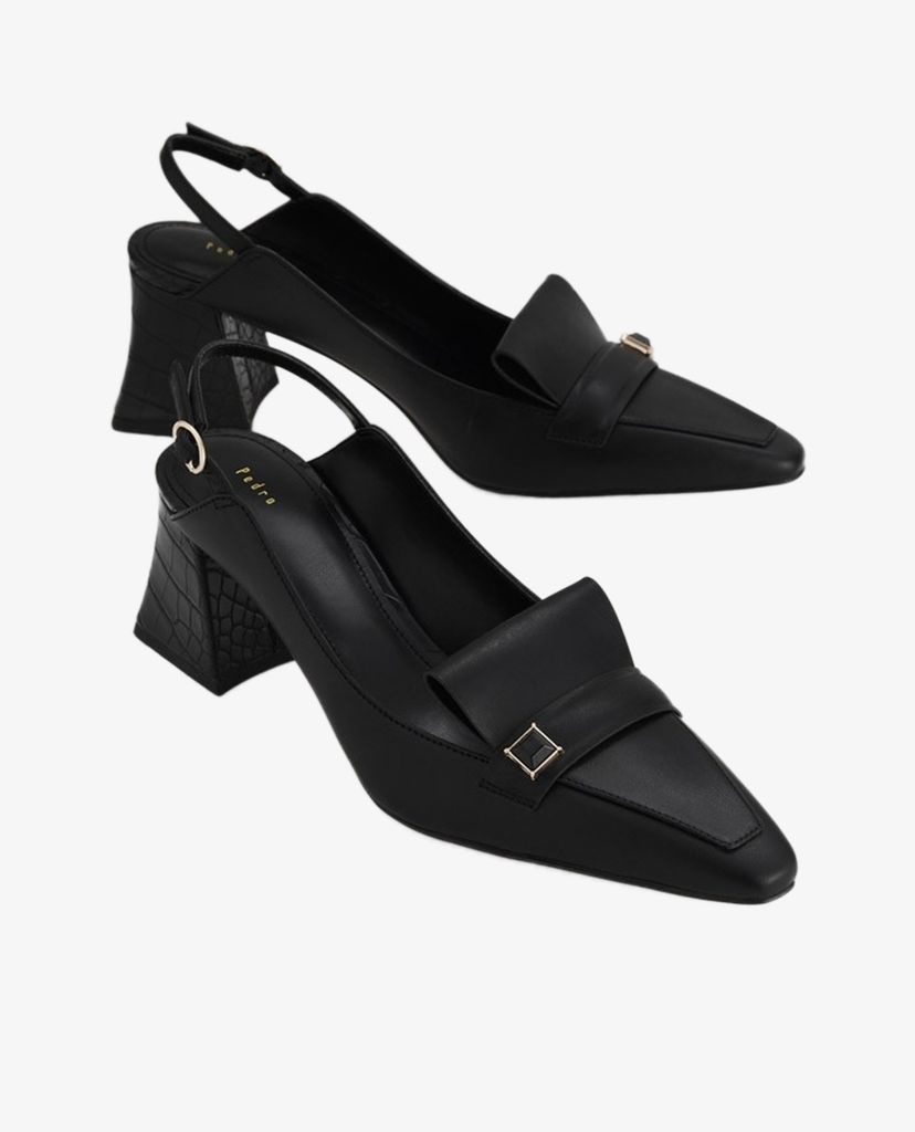 PEDRO - Giày cao gót mũi nhọn đế vuông Embellished Leather