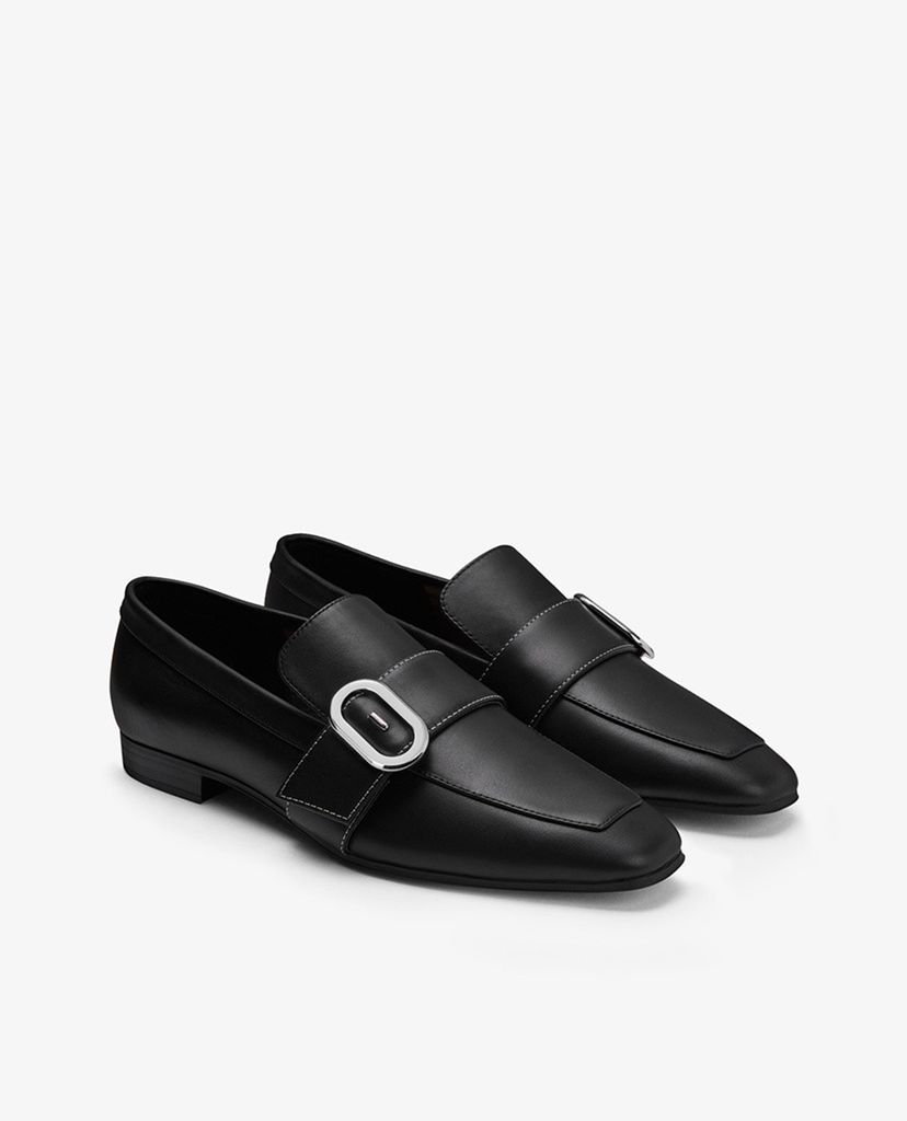 PEDRO - Giày đế bệt nữ mũi nhọn Buckle Square Toe Patent