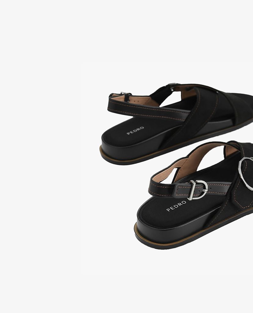 PEDRO - Giày sandal nữ phối quai đan chéo Platform Slingback