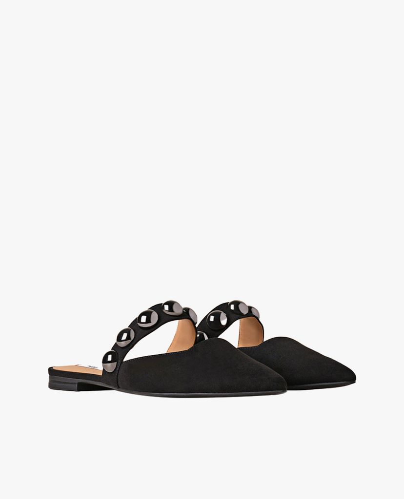 PEDRO - Giày đế bệt nữ mũi nhọn hở gót Studded Slip On