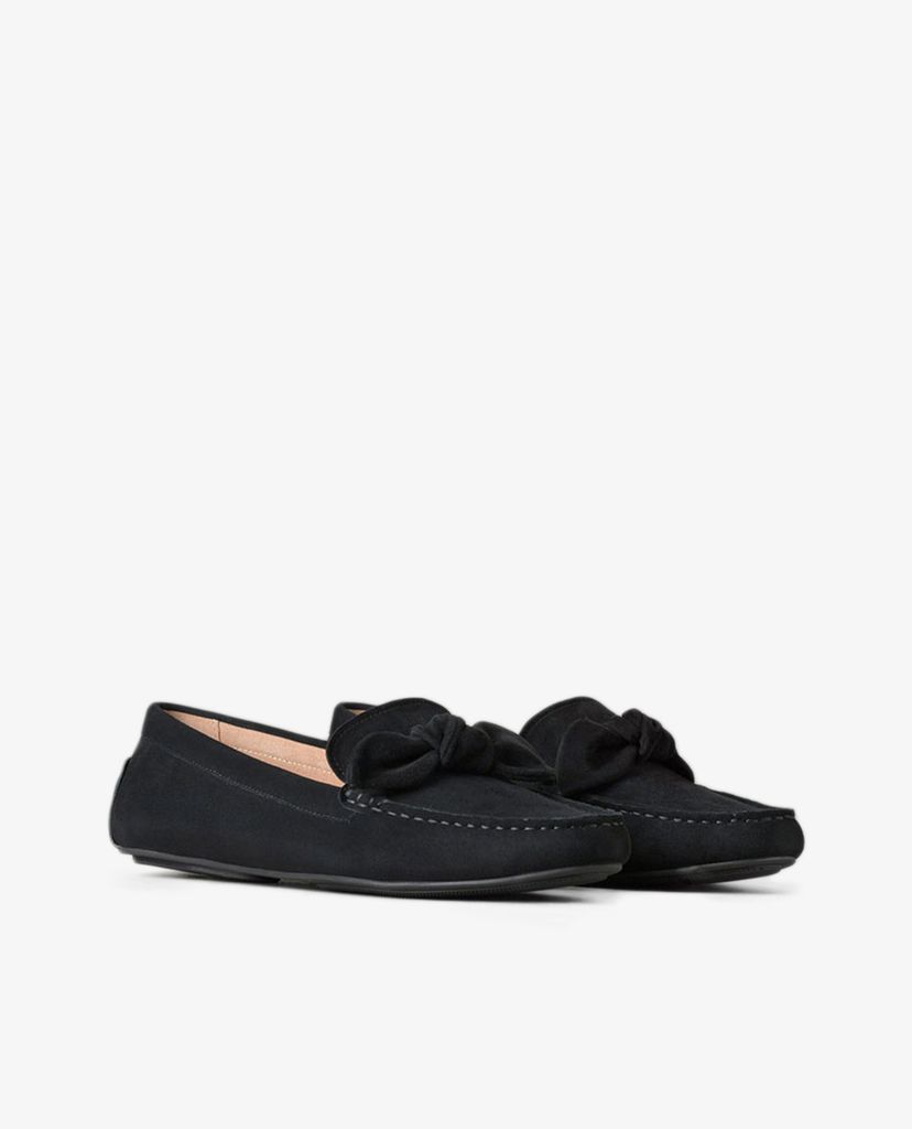 PEDRO - Giày đế bệt nữ mũi tròn phối nơ Bow Tie Moccasins