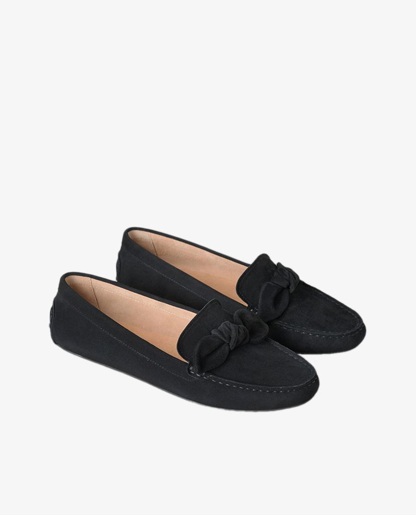 PEDRO - Giày đế bệt nữ mũi tròn phối nơ Bow Tie Moccasins