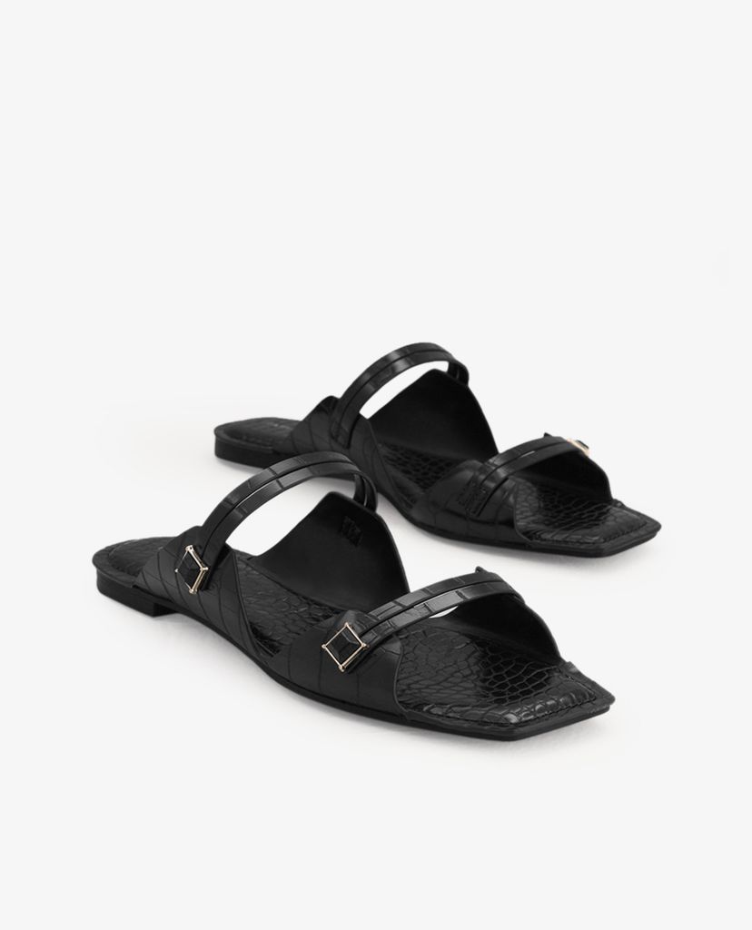 PEDRO - Giày đế bệt nữ quai ngang Croc Effect