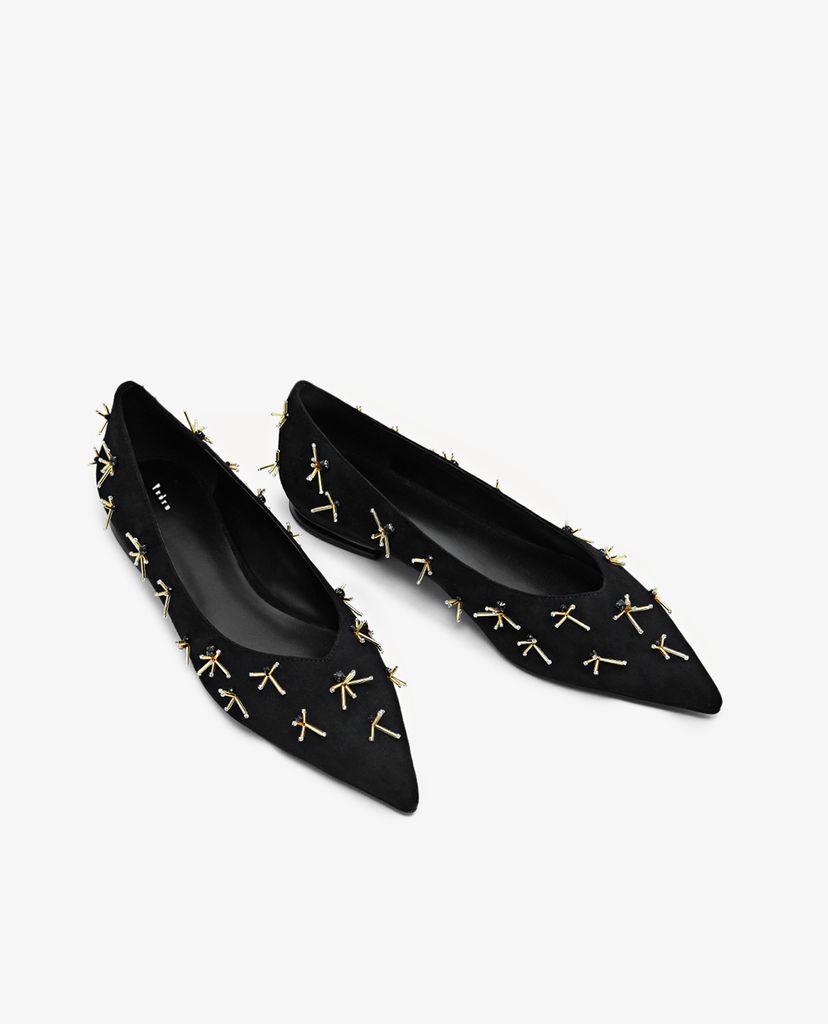 PEDRO - Giày đế bệt da lộn nữ tính Pointed Toe