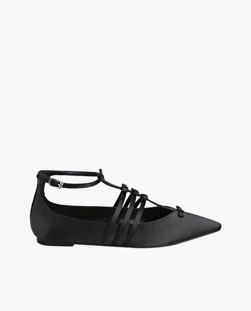 PEDRO - Giày đế bệt nữ mũi nhọn phối quai mảnh Ankle Strap Ribbon