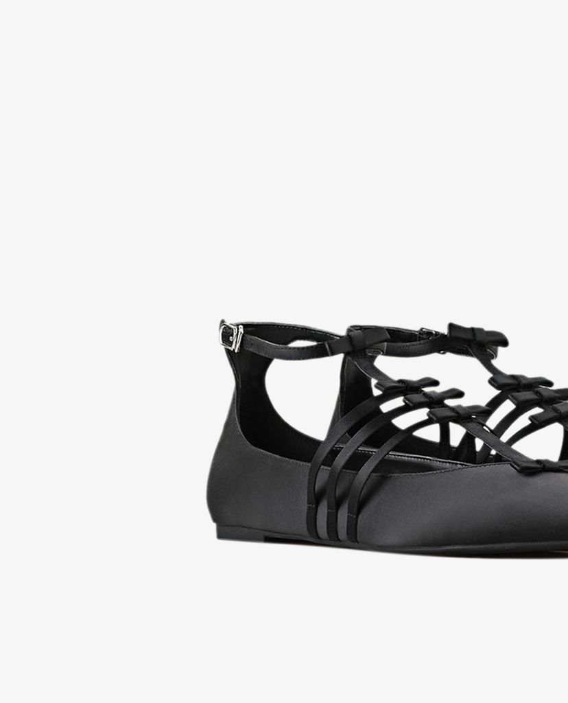 PEDRO - Giày đế bệt nữ mũi nhọn phối quai mảnh Ankle Strap Ribbon